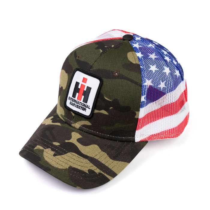 Camouflage & American Flag IH Logo Mesh Back Hat