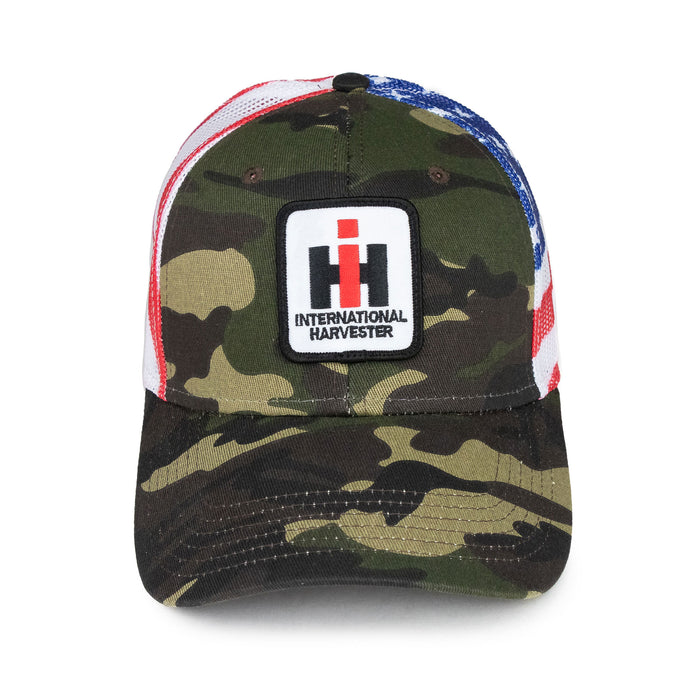 Camouflage & American Flag IH Logo Mesh Back Hat