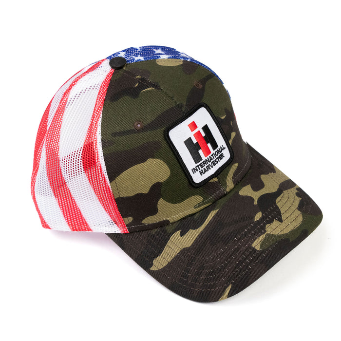 Camouflage & American Flag IH Logo Mesh Back Hat