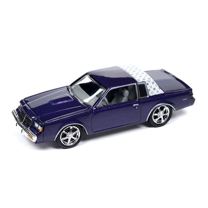 1/64 Johnny Lightning 1987 Buick Regal T-Type Custom, Metallic Purple with White Top, Mijo Exclusive