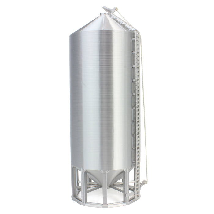 1/64 Smooth Wall Multi-Purpose Silver 10,000 Bushel Bin, 3D Printed