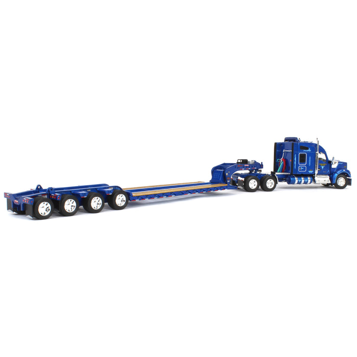 1/64 Kenworth W990 w/ Fontaine Magnitude Tri-axle Lowboy & Flip Tail, Western Distributing, DCP by First Gear