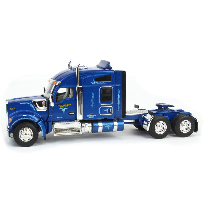 1/64 Kenworth W990 w/ Fontaine Magnitude Tri-axle Lowboy & Flip Tail, Western Distributing, DCP by First Gear