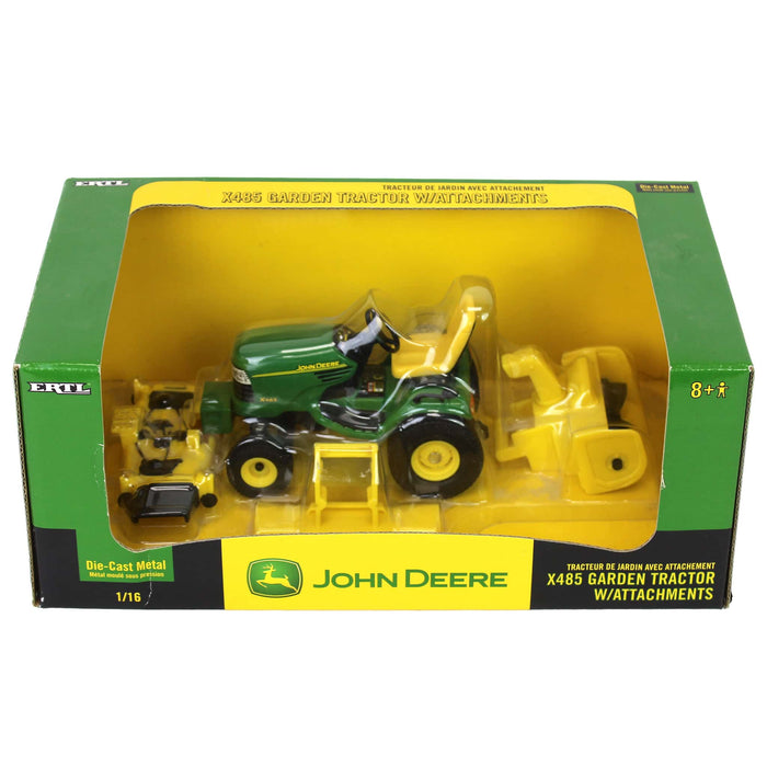 1/16 John Deere X485 Garden Tractor with Attachments