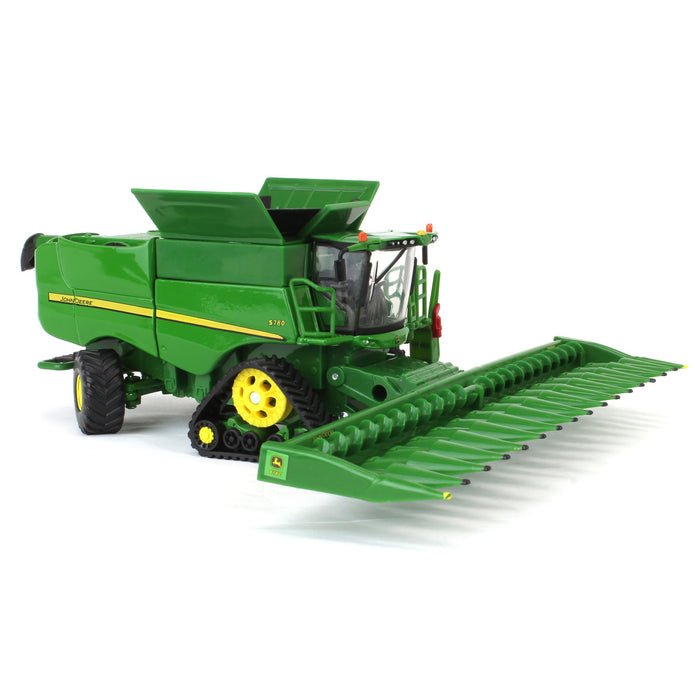 (B&D) 1/64 John Deere S780 Tracked Combine with Corn & Grain Heads, ERTL Prestige Collection - Damaged Box