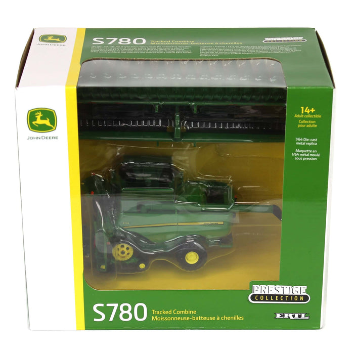 (B&D) 1/64 John Deere S780 Tracked Combine with Corn & Grain Heads, ERTL Prestige Collection - Damaged Box