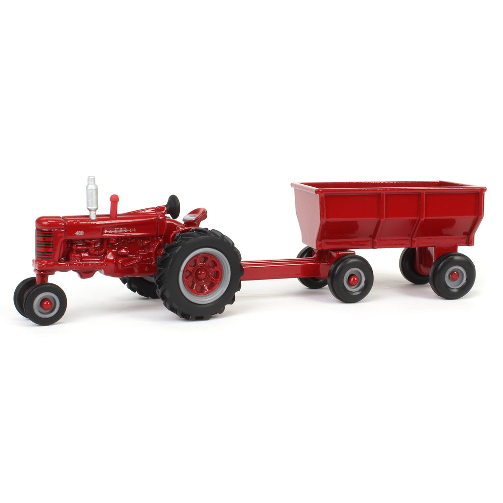 1/64 IH Farmall 400 Tractor with Narrow Front & Flarebox Wagon by