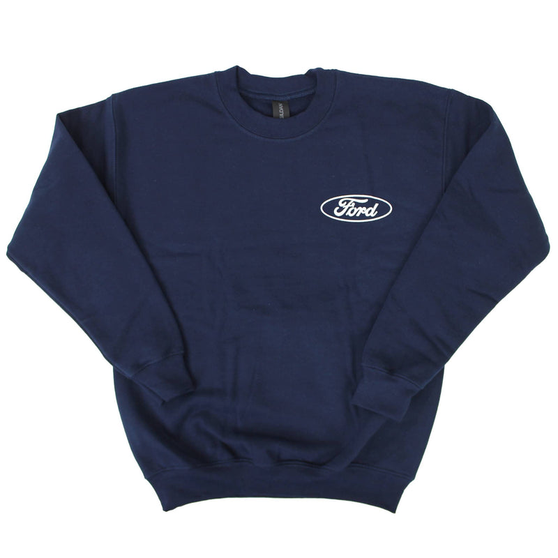 Youth Ford FW-30 with Wing Disk Navy Crew Neck Sweatshirt