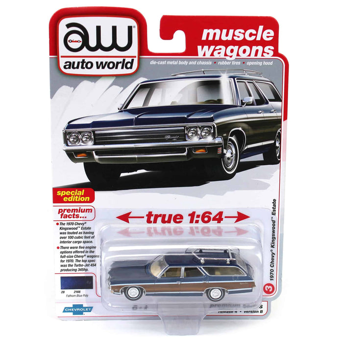 1/64 1970 Chevrolet Kingswood, Fatham Blue, Auto World