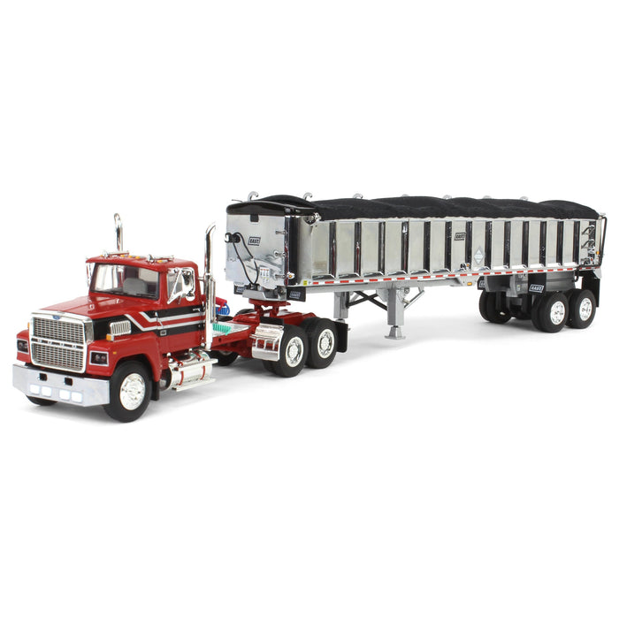 1/64 Red & Black Ford LTL 9000 Day Cab w/ East End Dump Trailer, DCP by First Gear