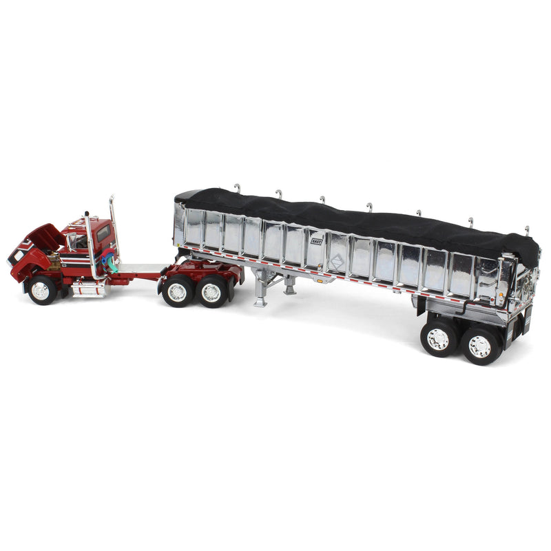 1/64 Red & Black Ford LTL 9000 Day Cab with East End Dump Trailer, DCP by First Gear