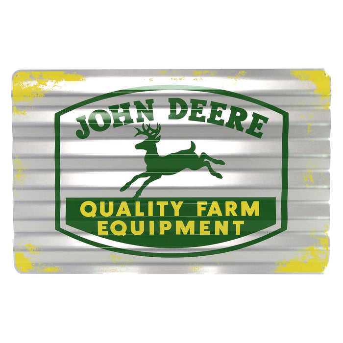 John Deere Logo Quality Farm Equipment 12" x 18" Metal Sign