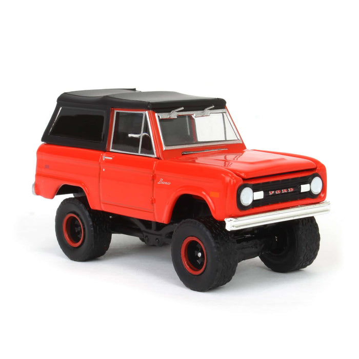 1/64 1969 Ford Bronco Lifted with Soft Top, Poppy Red, All-Terrain Series 16