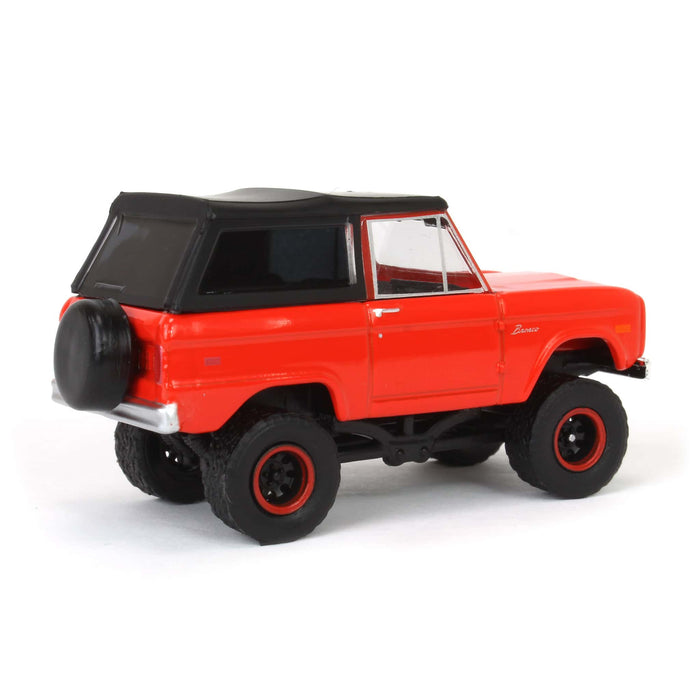 1/64 1969 Ford Bronco Lifted with Soft Top, Poppy Red, All-Terrain Series 16