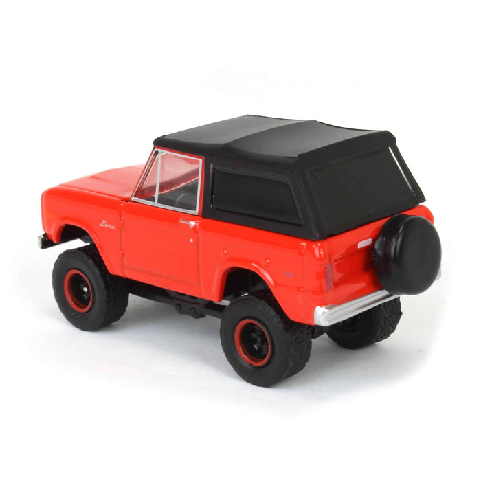 1/64 1969 Ford Bronco Lifted with Soft Top, Poppy Red, All-Terrain Series 16