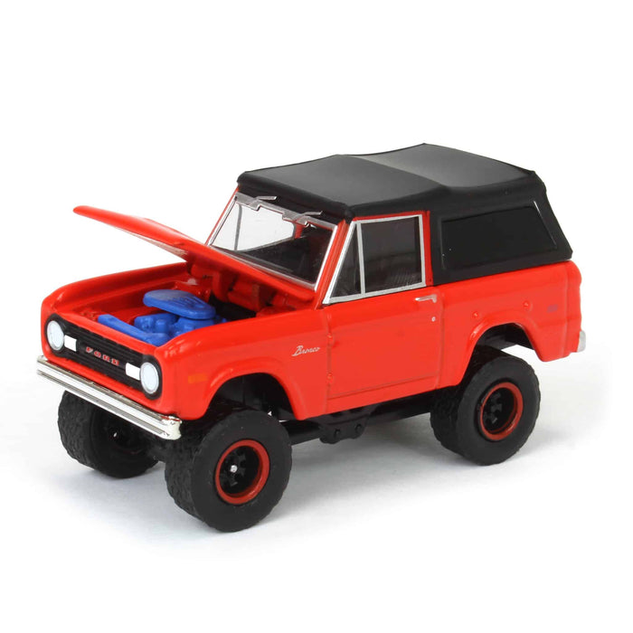 1/64 1969 Ford Bronco Lifted with Soft Top, Poppy Red, All-Terrain Series 16