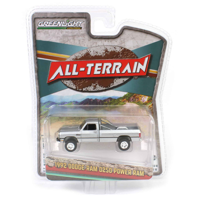 1/64 1992 Dodge Ram D250 Power Ram Lifted with Rollbar, Sterling Silver, All-Terrain Series 16