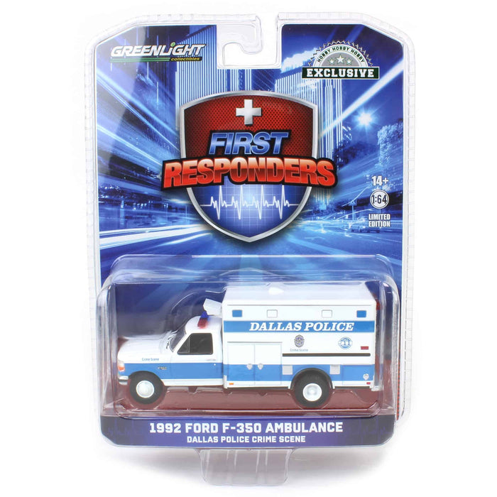 1/64 1992 Ford F-350 Ambulance, Dallas Police Crime Scene, Hobby Exclusive