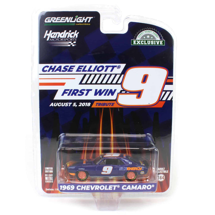 (B&D) 1/64 1969 Chevrolet Camaro, Chase Elliott, Hendrick Motorsports First Win Tribute, Hobby Exclusive - Damaged Box