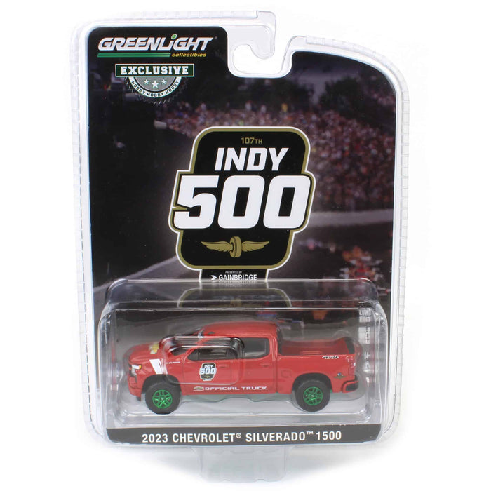 Green Machine ~ 1/64 2023 Chevrolet Silverado 1500, 107th Indianapolis 500 Official Truck, Hobby Exclusive