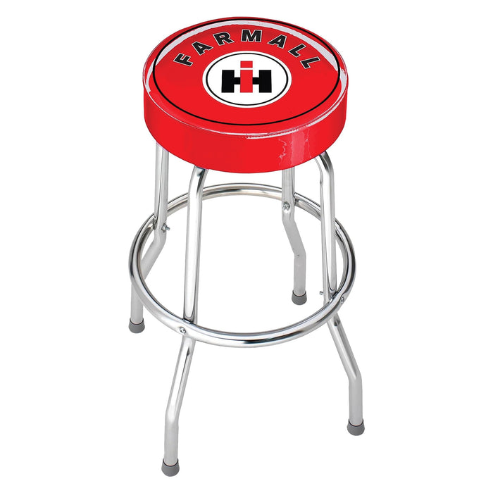 IH Farmall 29 Inch Red Stool with Chrome Plated Legs