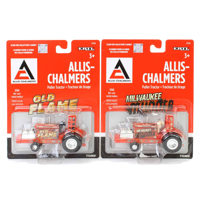 Set of 2 ~ 1/64 Allis Chalmers "Old Flame" & "Milwaukee Mudder" Pulling Tractors