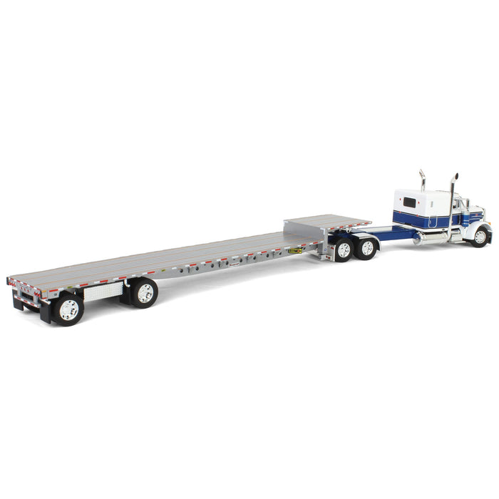 1/64 Peterbilt 379 with Stepdeck Trailer, Blue & White, DCP by First Gear