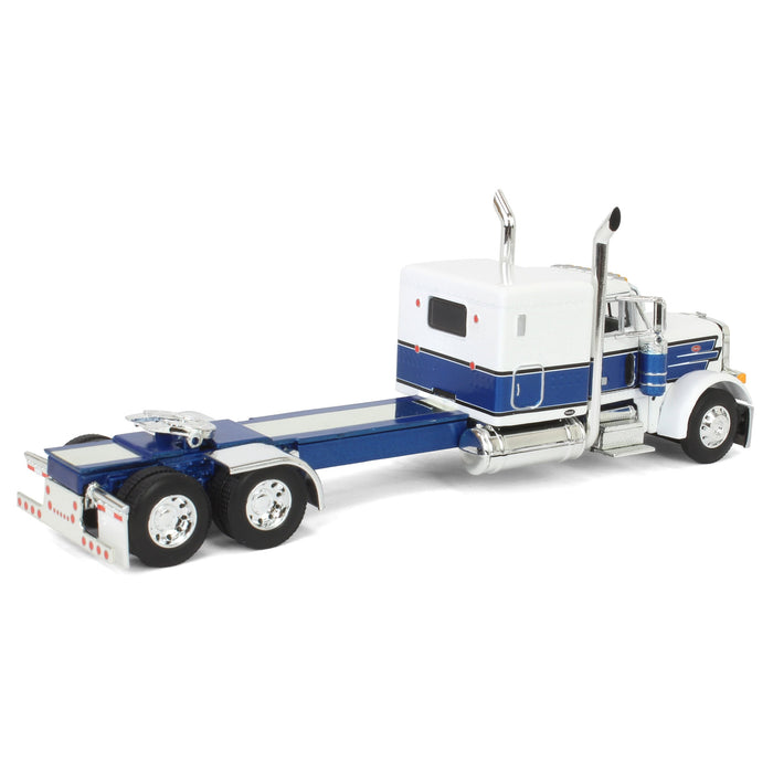 1/64 Peterbilt 379 with Stepdeck Trailer, Blue & White, DCP by First Gear