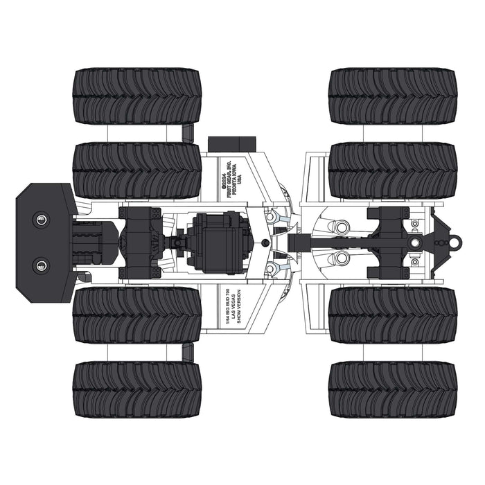 1/64 High Detail Big Bud 700 Las Vegas White AG Version with Titan Goodyear LSW Tires