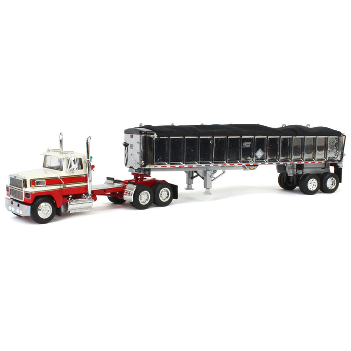 1/64 Red & White Ford LTL 900 with East End Dump Trailer, DCP by First Gear