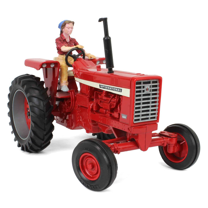 1/16 International 826 Tractor with Lowell Davis Figurine, Foxfire Farm Miss Charlotte