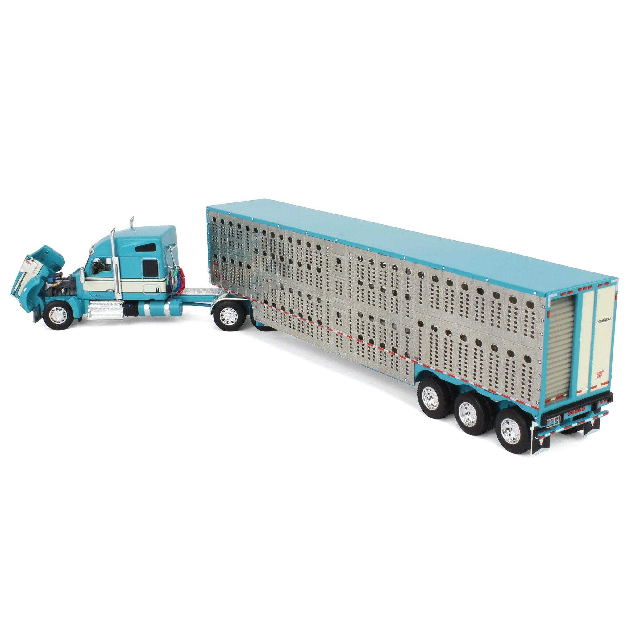 1/64 Turquoise/Cream Kenworth W990 Semi Truck with Wilson