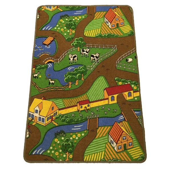 Double-Sided Farm & Street Play Carpet, 32in x 47in