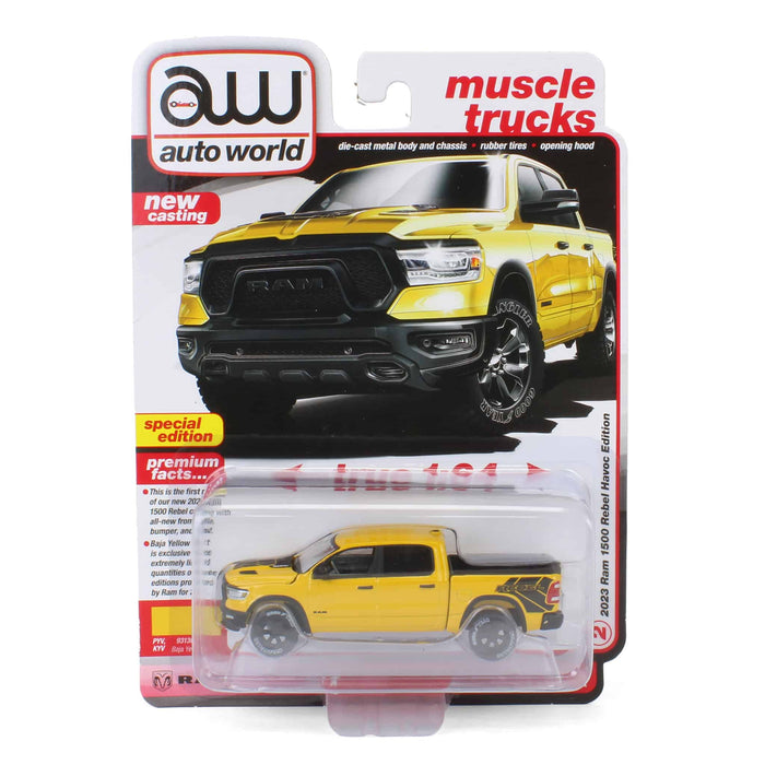 1/64 2023 Dodge Ram Rebel Havoc Edition, Baja Yellow, Auto World