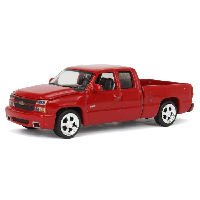 1/64 2006 Chevrolet Silverado SS Extended Cab Fleetside Pickup Truck, Victory Red, Auto World