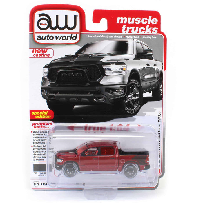 Ultra Red Chase ~ 1/64 2023 Dodge Ram Rebel Havoc Edition, Gray, Auto World