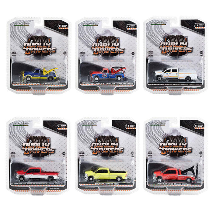 1/64 Dually Drivers Series 11, SEALED 6 Truck Set, Greenlight Collectibles