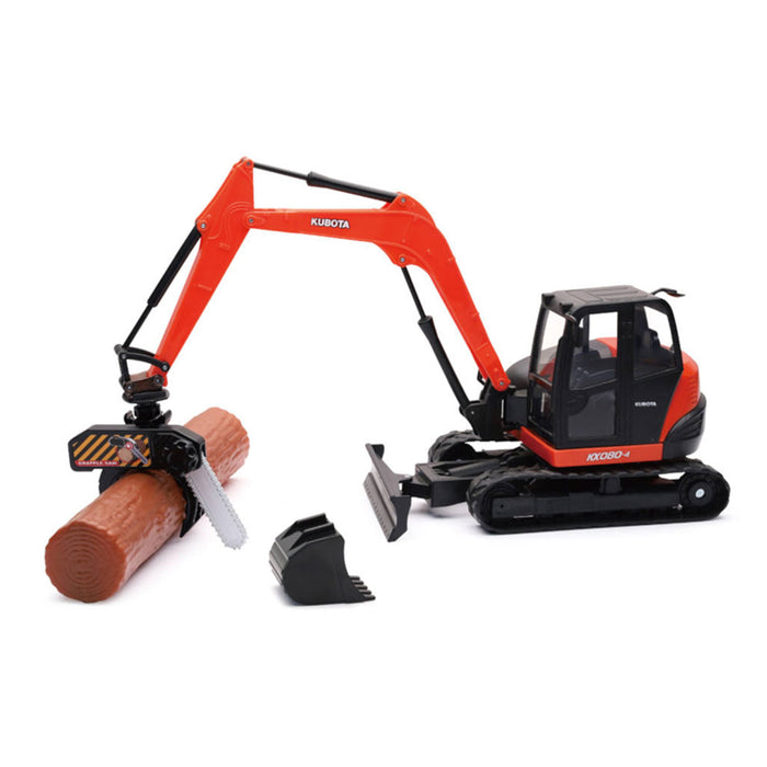 (B&D) 1/18 Kubota Excavator KX080-4 with Interchangeable Parts - Damaged Box