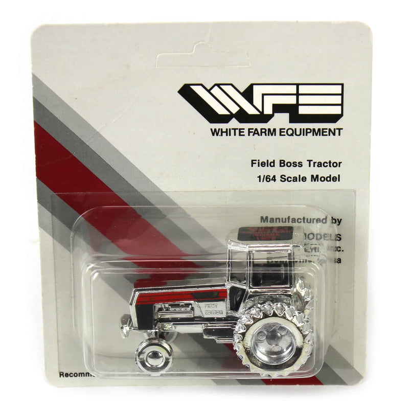 1/64 White 2-180 Tractor, 1985 Silver Plastic Christmas Ornament, 1st Edition