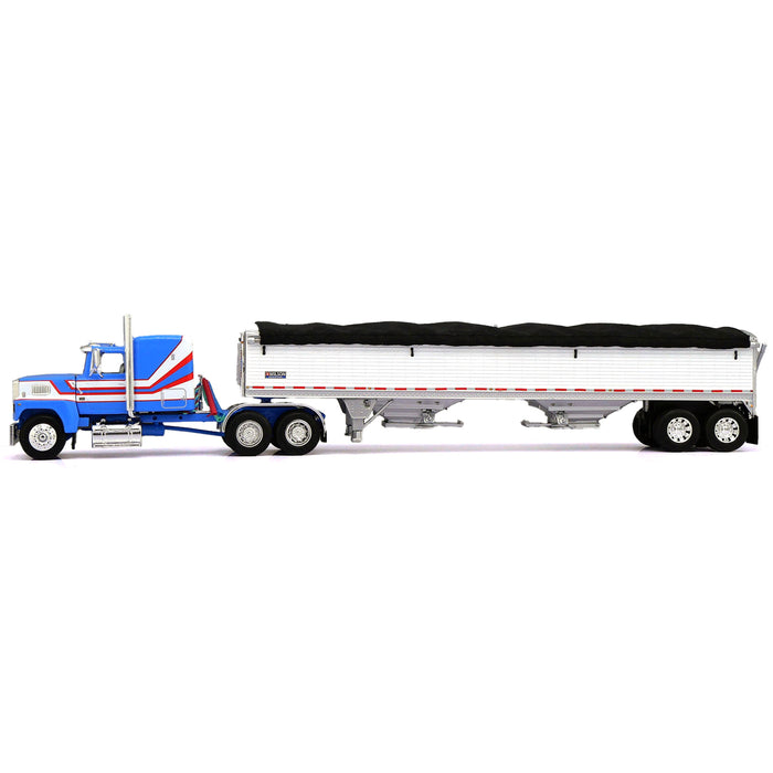 1/64 Blue & White Ford LTL 9000 with Wilson Grain Trailer, DCP by First Gear