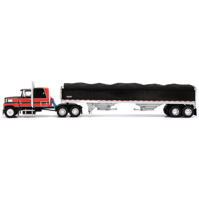 1/64 Black & Red Ford LTL 9000 with Wilson Grain Trailer, DCP by First Gear