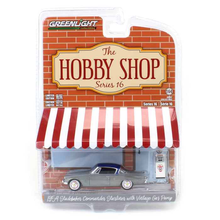 Raw Chase Unit ~ 1/64 1954 Studebaker Commander Starliner with Wayne 505 Gas Pump, Hobby Shop Series 16