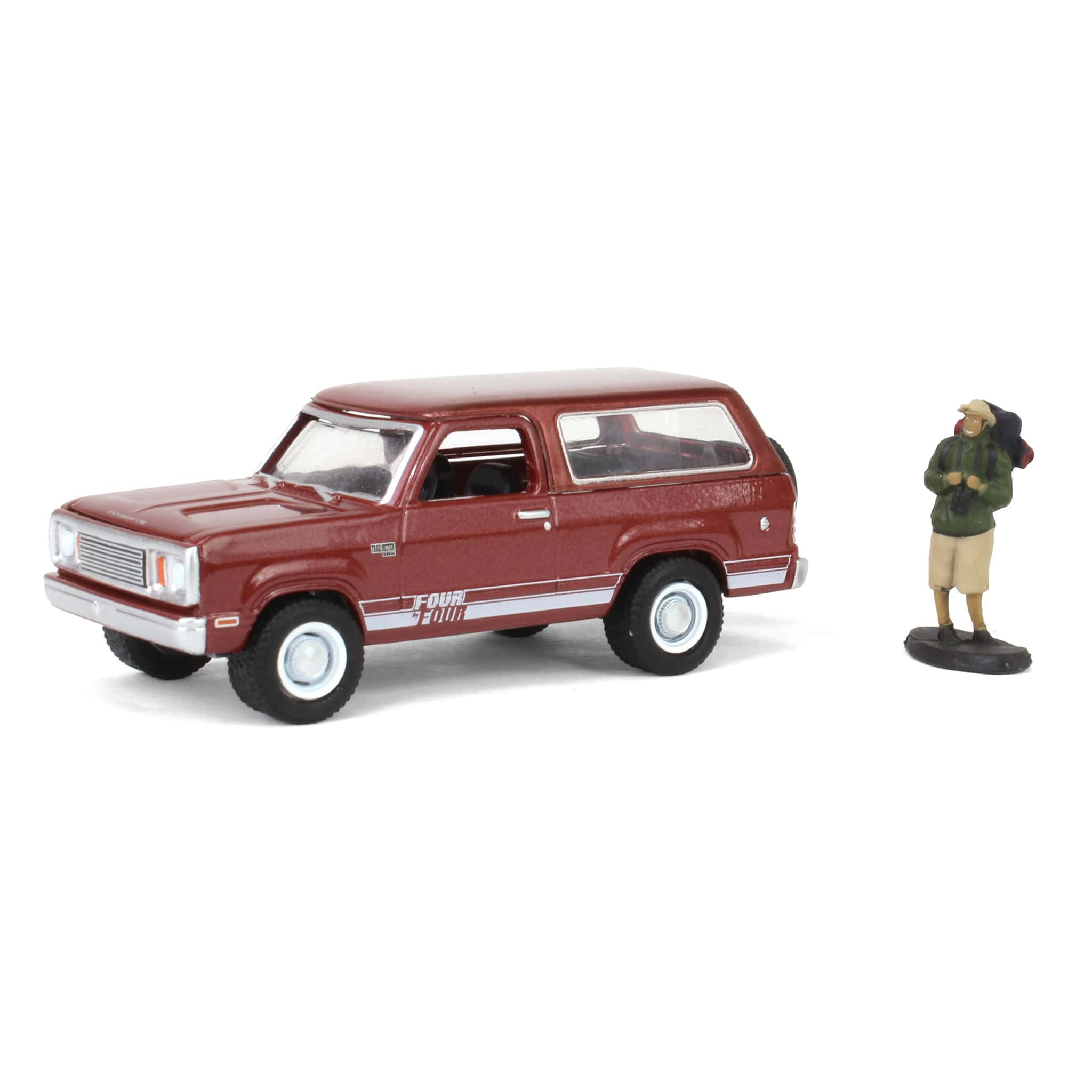 1/64 1978 Plymouth Trail Duster with Backpacker Figure, Canyon Red