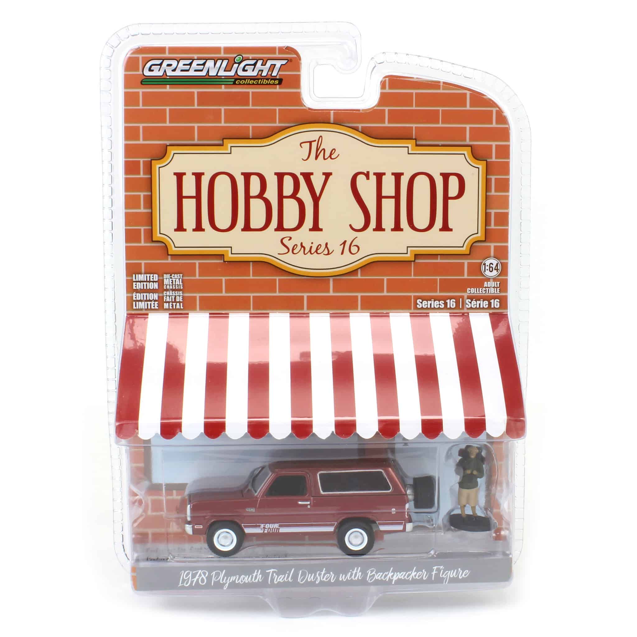 1/64 1978 Plymouth Trail Duster with Backpacker Figure, Canyon Red