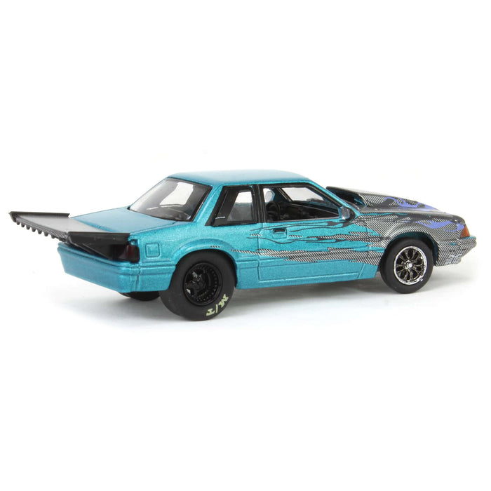 1/64 1990 Ford Mustang Fox Body Drag Car with Custom Paint Job, WRAPS Series, Part Time Collector Exclusive