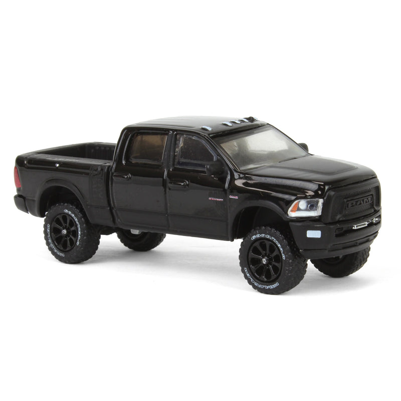 (B&D) 1/64 Lifted 2017 Dodge Ram 2500 Power Wagon Pickup Truck, Black, Collaboration Exclusive - Damaged Box