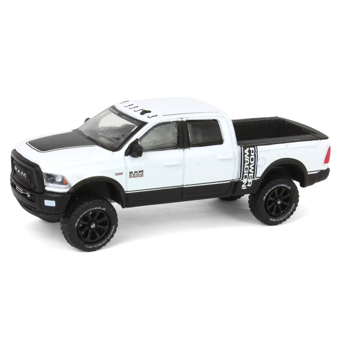 1/64 Lifted 2017 Dodge Ram 2500 Power Wagon Pickup Truck, White, Collaboration Exclusive