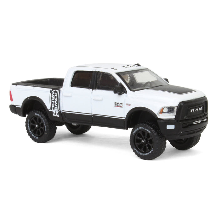 1/64 Lifted 2017 Dodge Ram 2500 Power Wagon Pickup Truck, White, Collaboration Exclusive