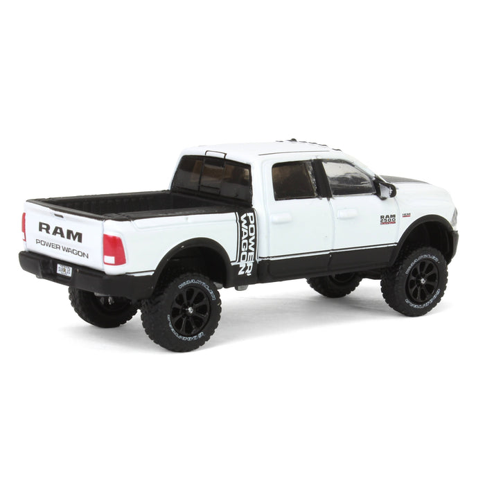 1/64 Lifted 2017 Dodge Ram 2500 Power Wagon Pickup Truck, White, Collaboration Exclusive