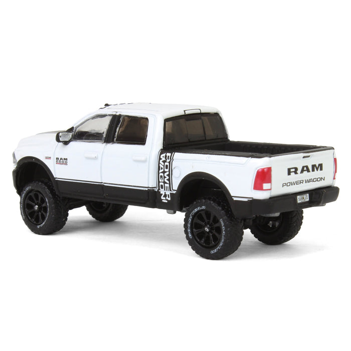 1/64 Lifted 2017 Dodge Ram 2500 Power Wagon Pickup Truck, White, Collaboration Exclusive